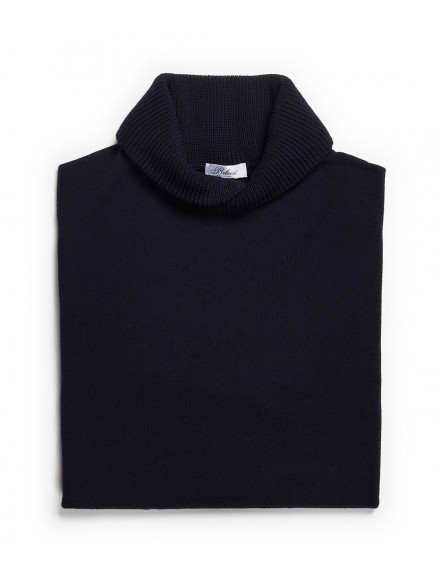 Navy blue wool sweater with...