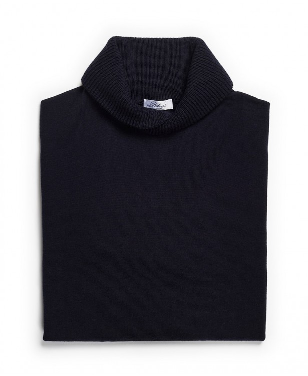 Maglia a collo sciallato blu navy in...