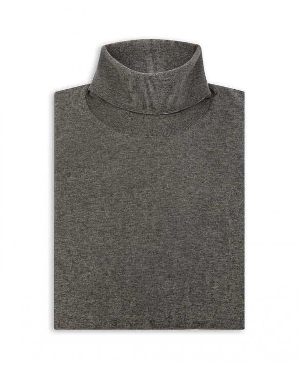 Maglia a collo alto grigia in cotone...