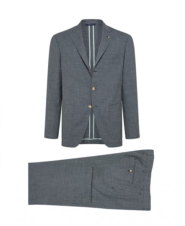 Green wool-blend tailored suit | Jacketinthebox