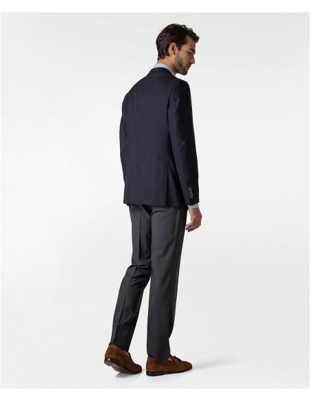 Navy blue wool tailored travel jacket