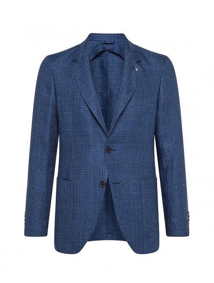 Blue linen tailored jacket