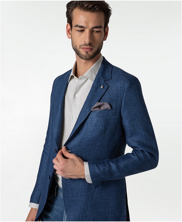navy blue linen jacket