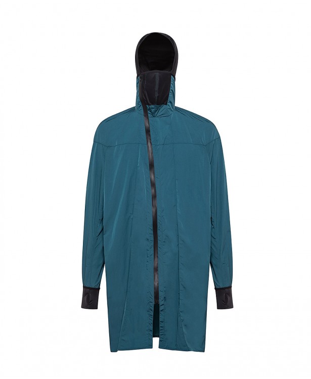 Petroleum green polyamide sports coat