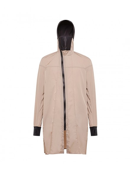 Beige polyamide tailored coat