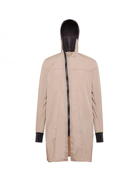 Beige polyamide tailored coat