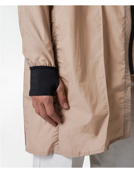 Beige polyamide tailored coat