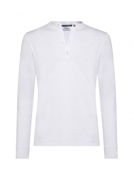 White cotton henley spring...