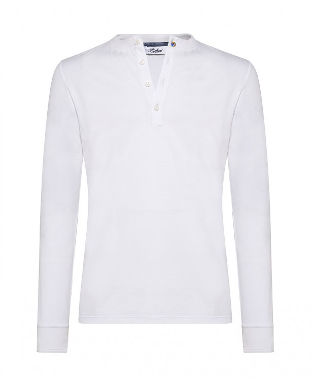 White cotton henley spring t-shirt