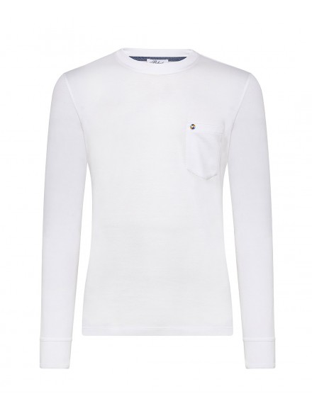 White cotton crew-neck...