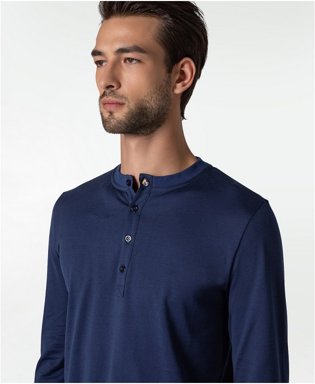 navy blue henley t shirt