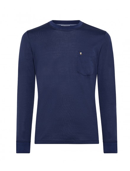 Blue cotton crew-neck...