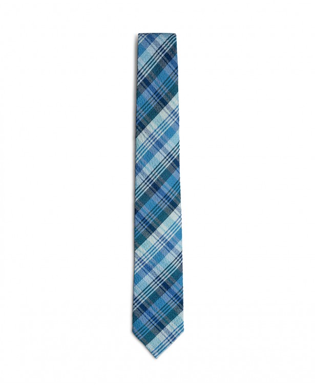 Light blue and blue cotton spring tie