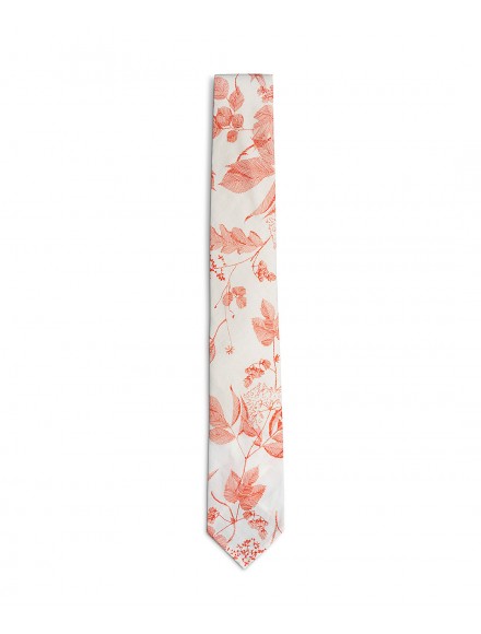 Red and white cotton summer tie