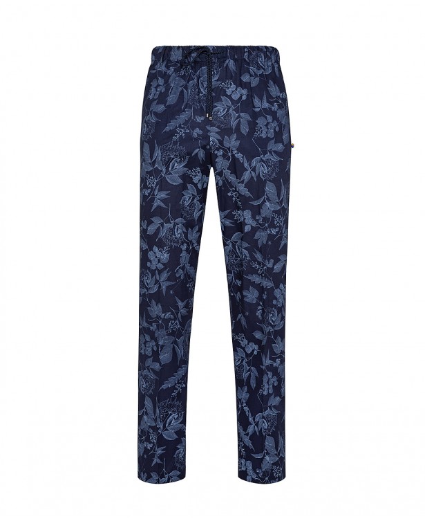 Blue cotton tailored trousers