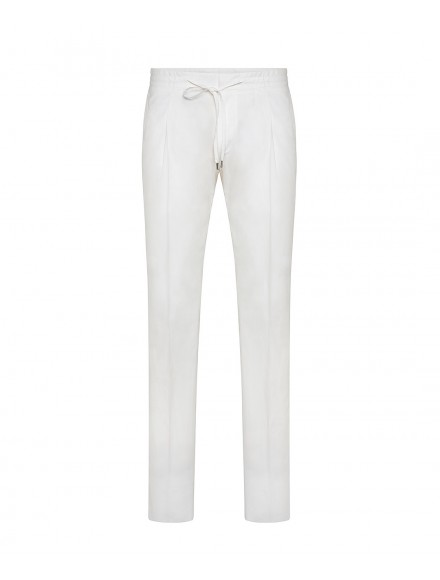 White cotton summer trousers