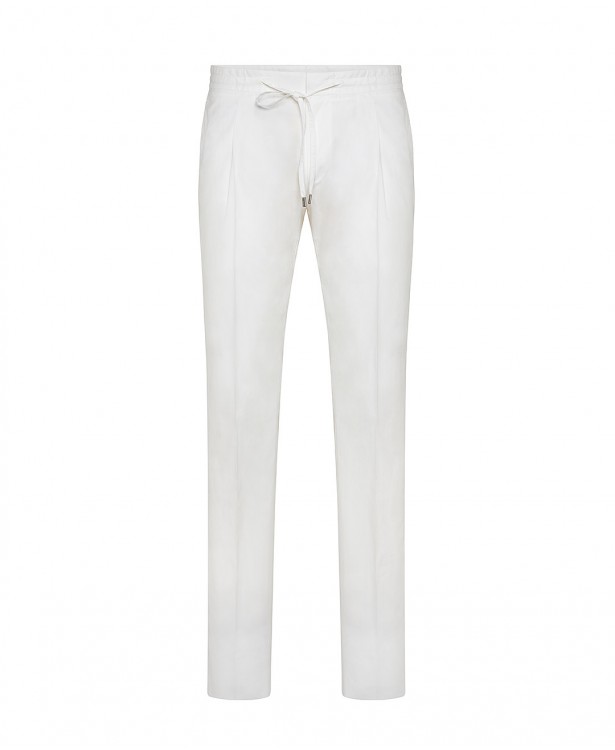 White cotton summer trousers
