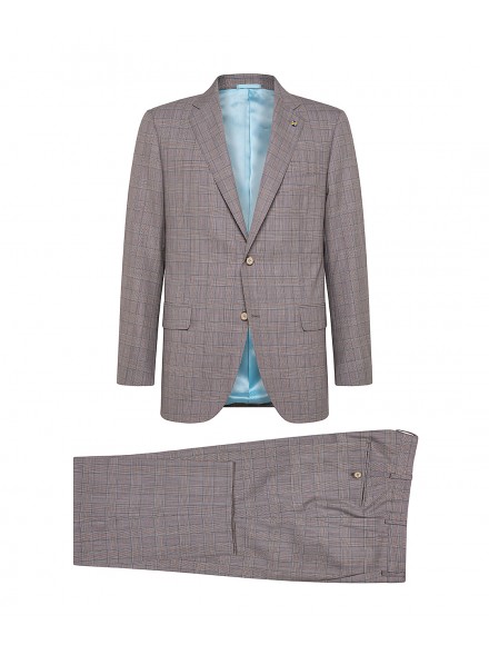 Abito sartoriale marrone in lana e cashmere