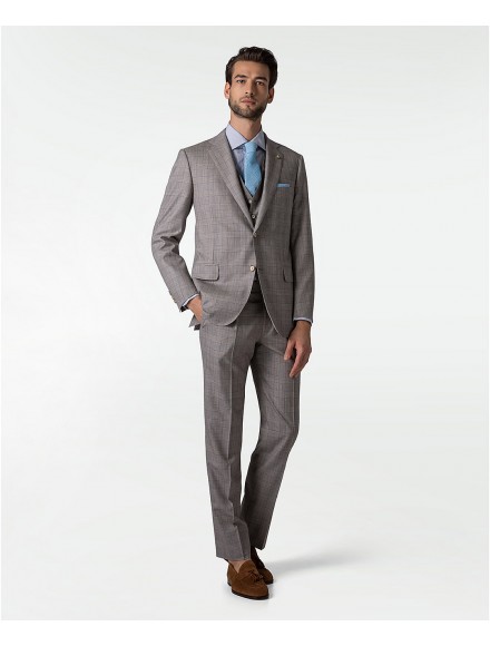 Abito sartoriale marrone in lana e cashmere 2