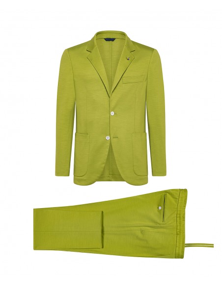 Sporty green wool jersey suit