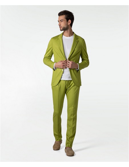 Sporty green wool jersey suit
