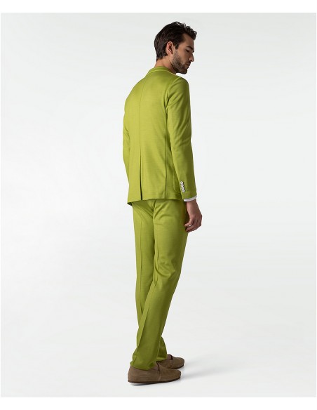Sporty green wool jersey suit