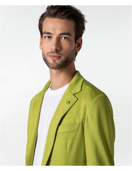 Sporty green wool jersey suit