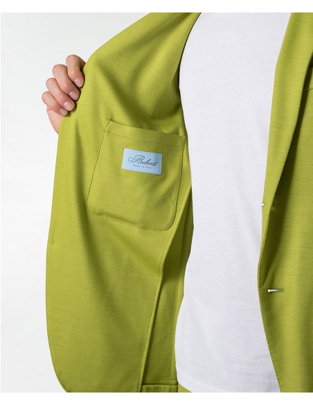 Sporty green wool jersey suit