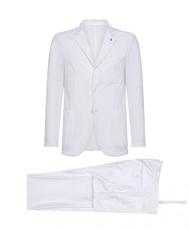 White polyamide-blend tailored suit