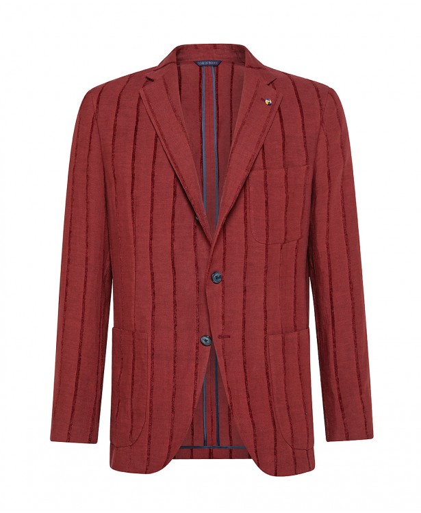Red linen tailored jacket |...