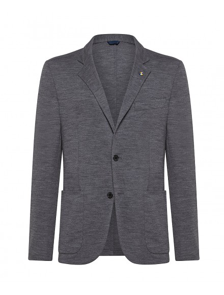 Giacca primaverile jersey grigia in lana Super 120s