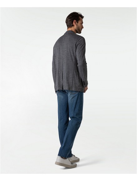 Giacca primaverile jersey grigia in lana Super 120s 2