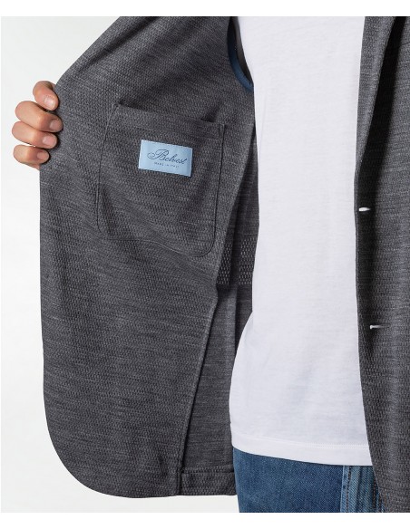 Grey Super 120s wool jersey spring jacket