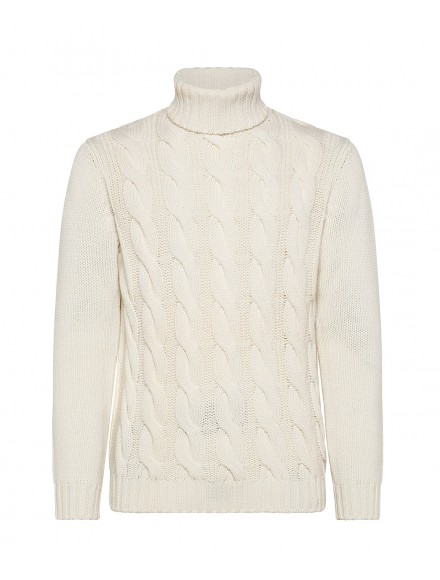 White turtleneck sweater in...