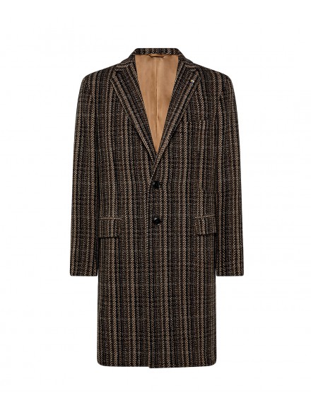 Cappotto marrone in lana e...