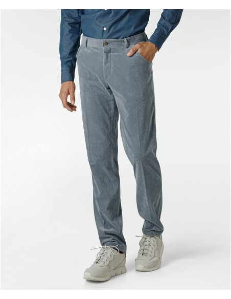 Powder blue corduroy trousers
