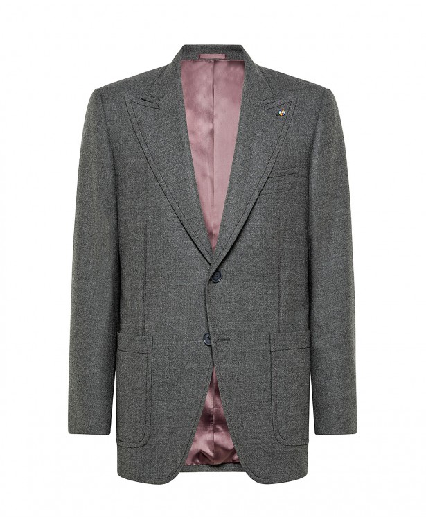 Gray tailored jacket in wool and elastane