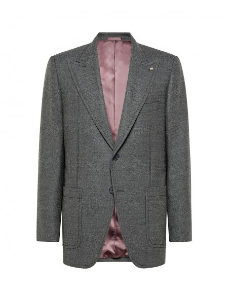 Gray tailored jacket in wool and elastane