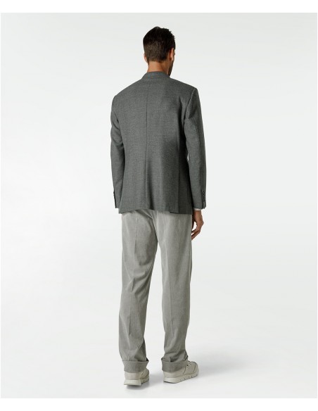 Gray tailored jacket in wool and elastane