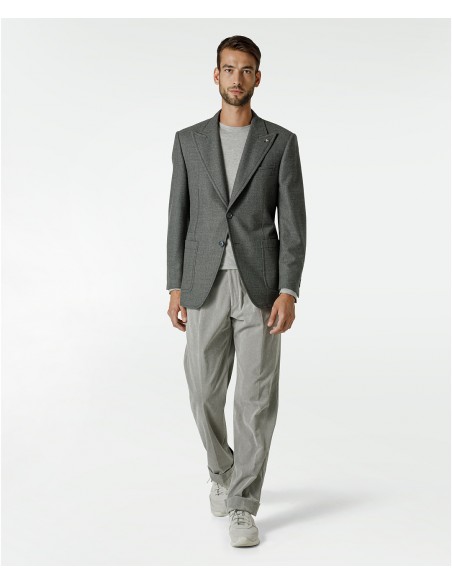 Gray tailored jacket in wool and elastane
