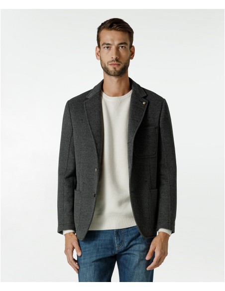Giacca grigia in lana pregiata | Jacketinthebox