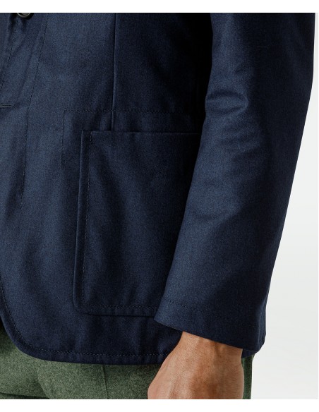 Reversible blue/green jacket in super 120s wool | Jacketinthebox