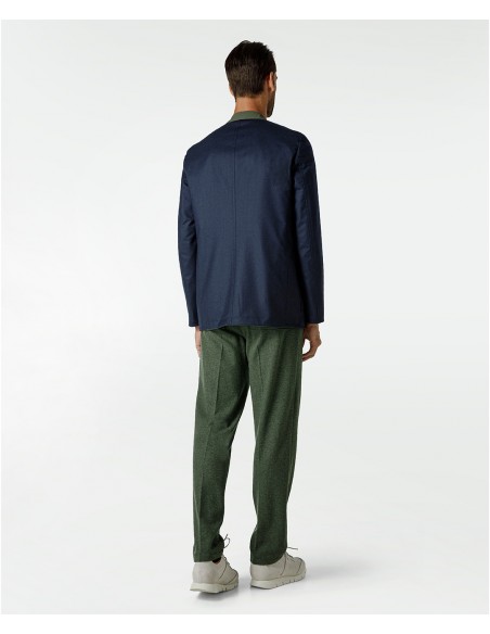 Reversible blue/green jacket in super 120s wool | Jacketinthebox