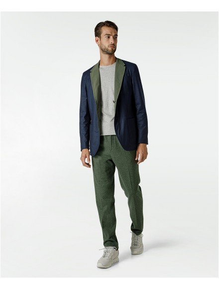 Giacca reversibile blu/verde in lana super 120s | Jacketinthebox 2