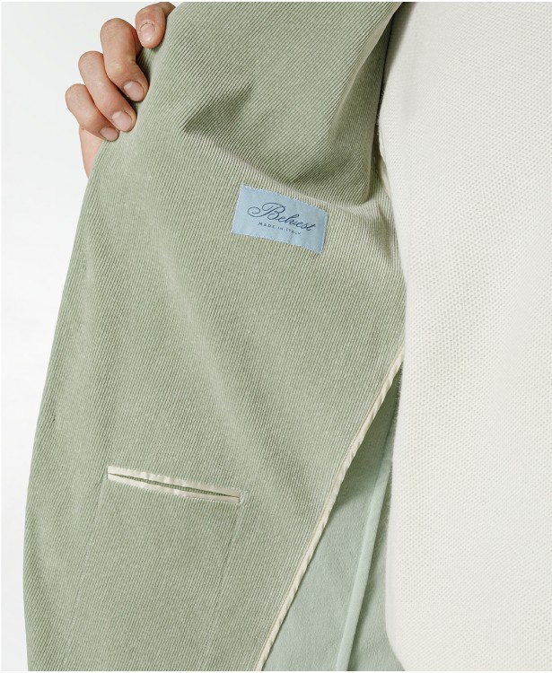 Men's green velvet single-breasted jacket Belvest