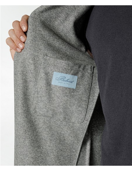 Abito jersey grigio chiaro in lana e poliammide