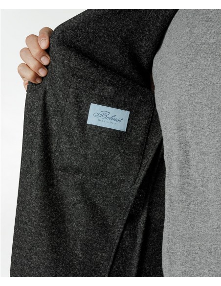 Dark gray jersey suit in wool and polyamide