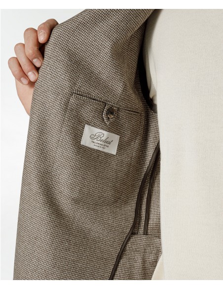 Abito marrone in lana con motivo pied de poule | Jacketinthebox