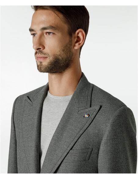 Giacca sartoriale grigia in lana ed elastan Giacca sartoriale grigia in lana ed elastan