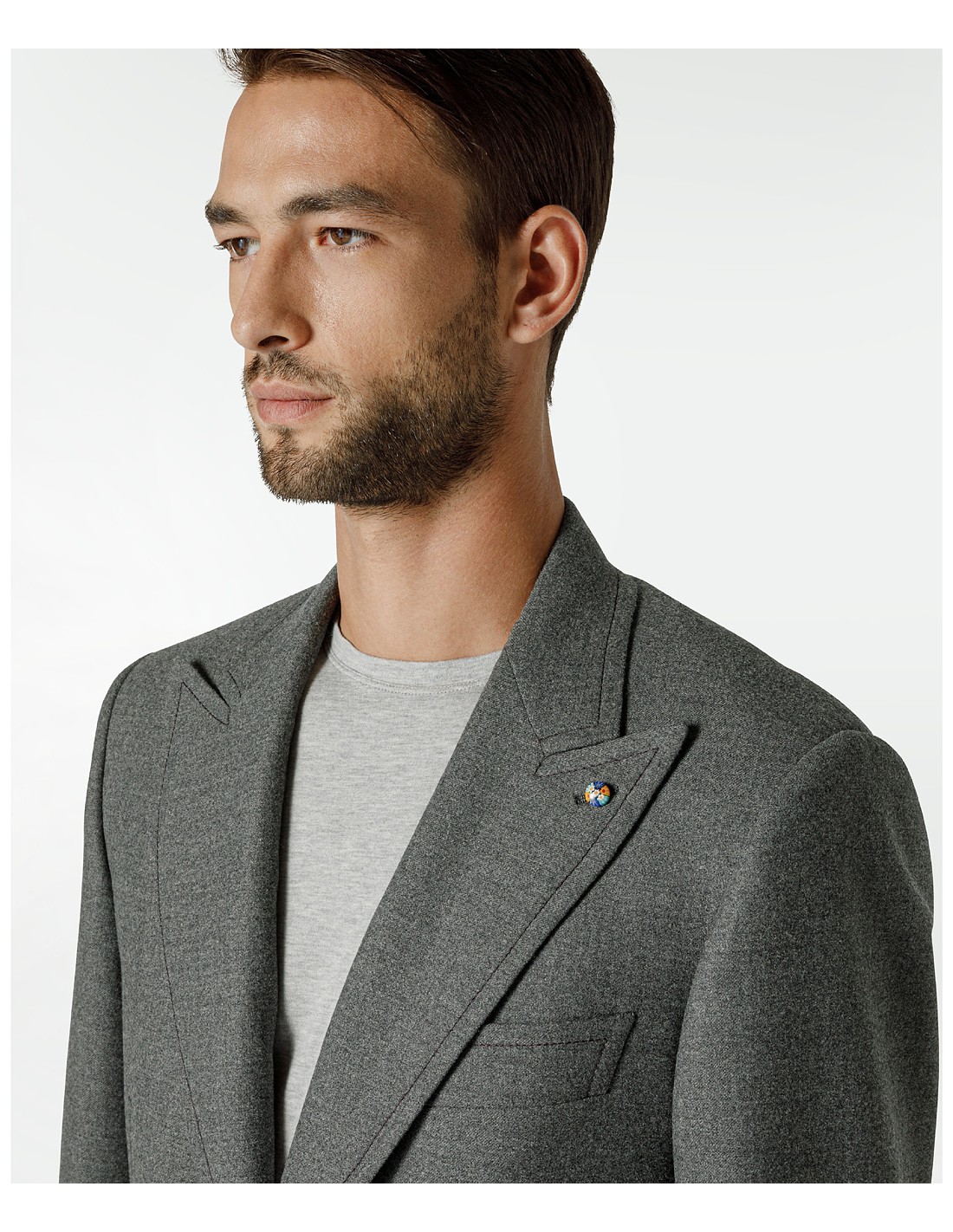 Giacca sartoriale grigia in lana ed elastan Giacca sartoriale grigia in lana ed elastan